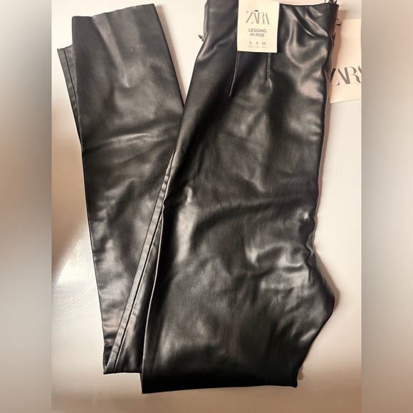 Zara Hi-rise Faux Leather Leggings - Picture 3 of 3